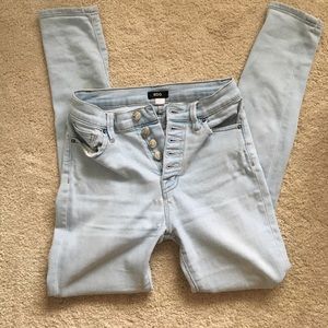 BDG Light Wash, Button Fly Skinny Jeans